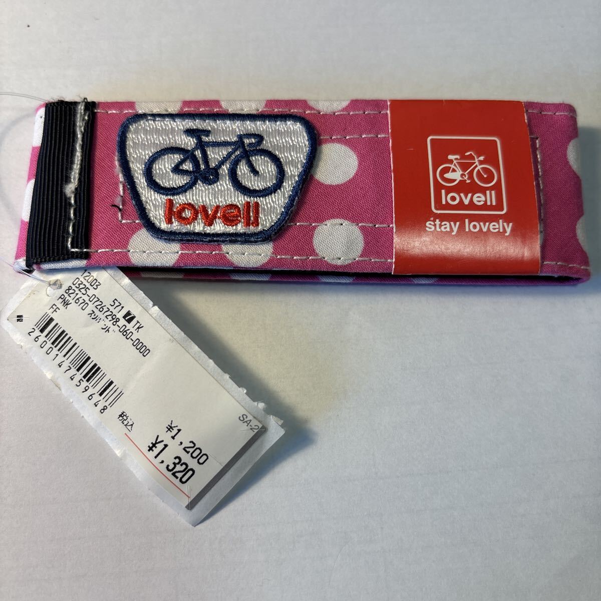 lovell(ラヴェル)裾バンド おしゃれカラフルver. 希少廃盤品 未使用美品 セフティバンド 足首クリップ 巻き込み汚れ防止 値札タグ付き ⑥拍卖