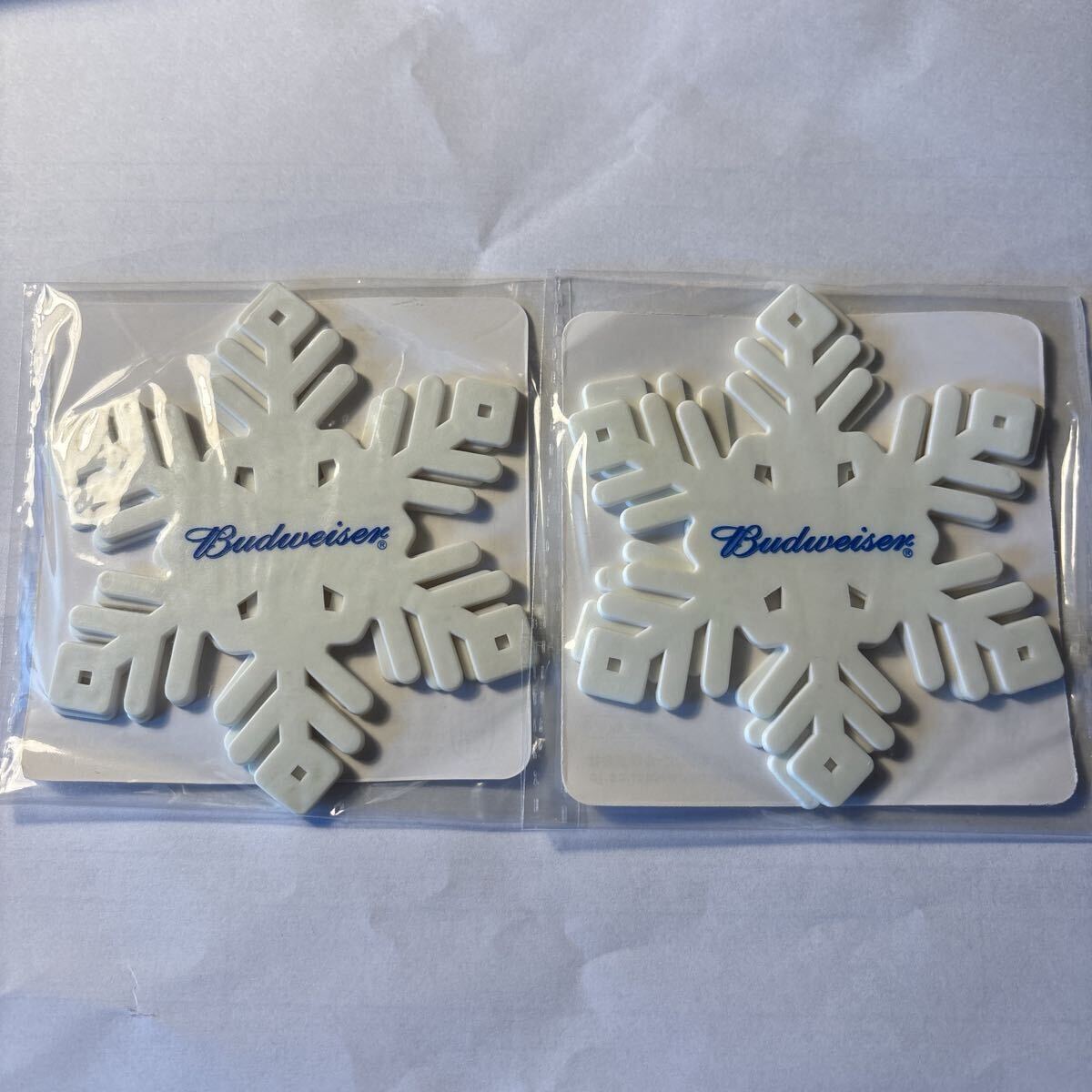 バドワイザー ラバーコースター 4枚セット 未開封未使用美品 プロモーション用限定非売品 アメリカン雑貨 キッチン バーグッズ 雪の結晶 ②拍卖
