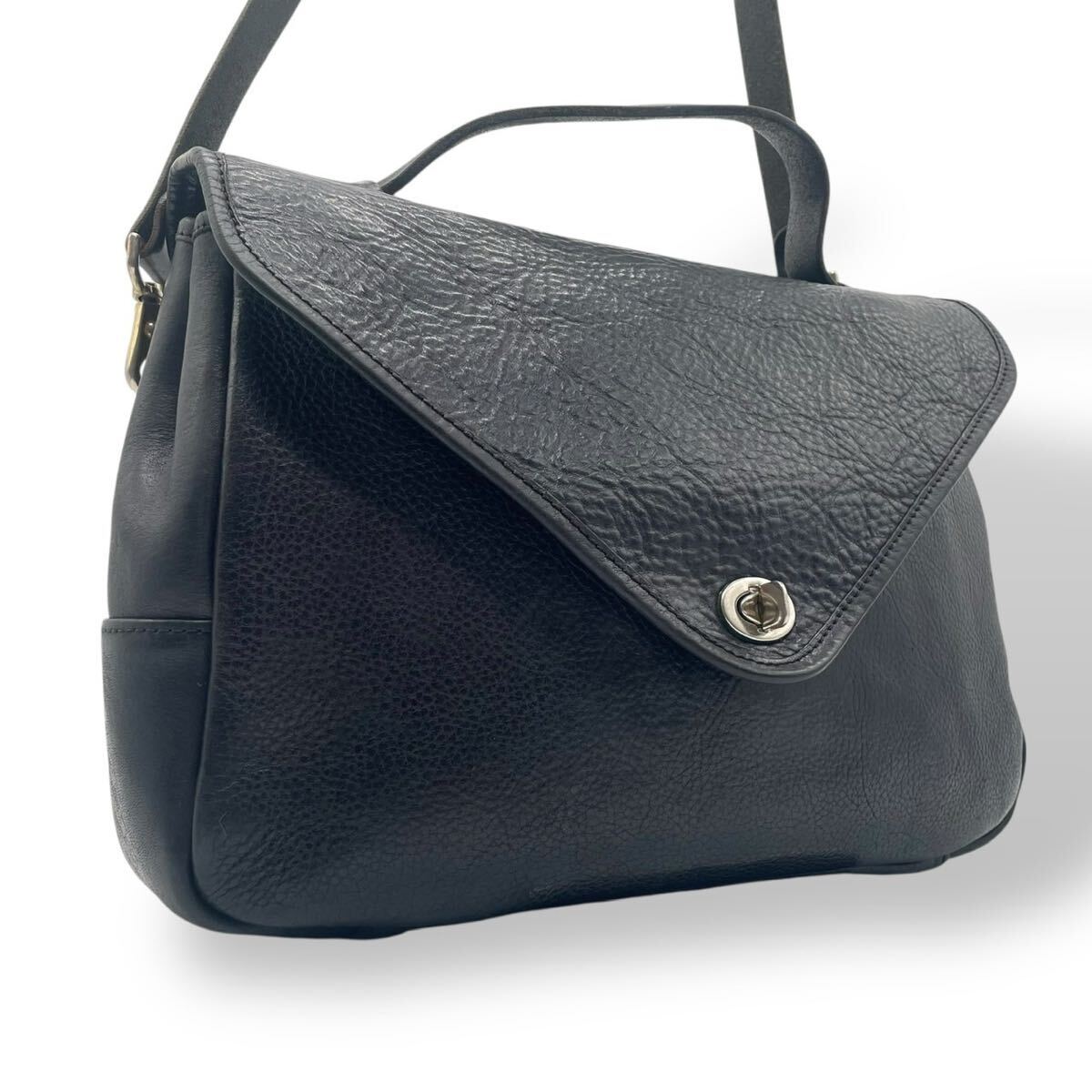 Ense アンサ ボックスショルダー ハンドバッグ 2way 本革 box shoulder S 肩掛け 斜め掛け シボ革拍卖