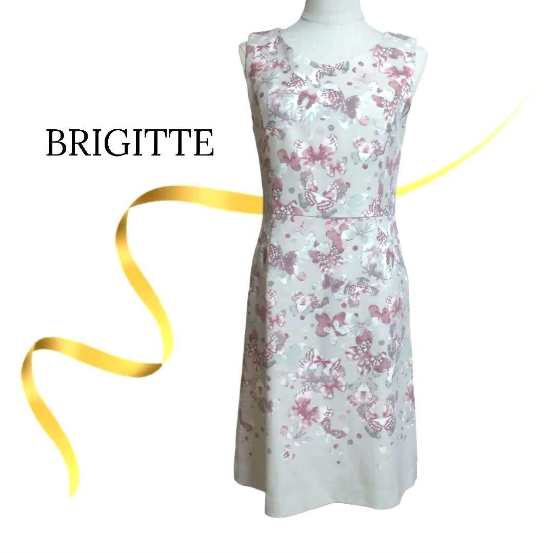 ★極美品★BRIGITTE ブリジット ワンピース ウール 花柄 ベージュ拍卖