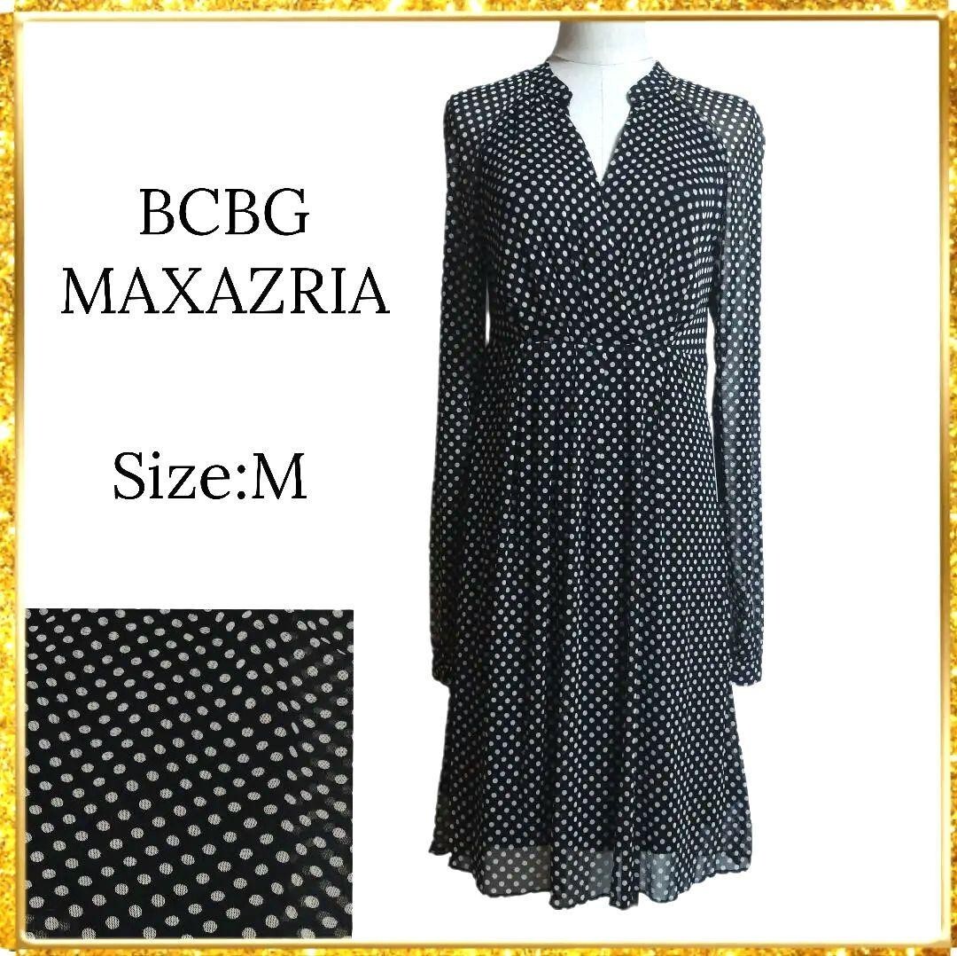 ★タグ付き未使用★BCBGMAXAZRIA ワンピース 長袖 ブラック ドット拍卖