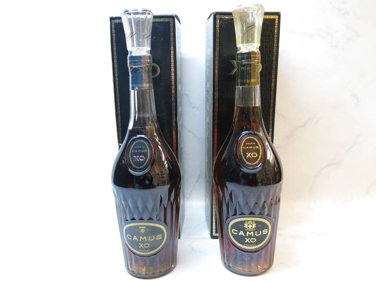 25/09【古酒】【未開栓】 【2本セット】 CAMUS COGNAC BRANDY/カミュ XO ロングネック コニャック ブランデー 箱付き 700ml 40%拍卖