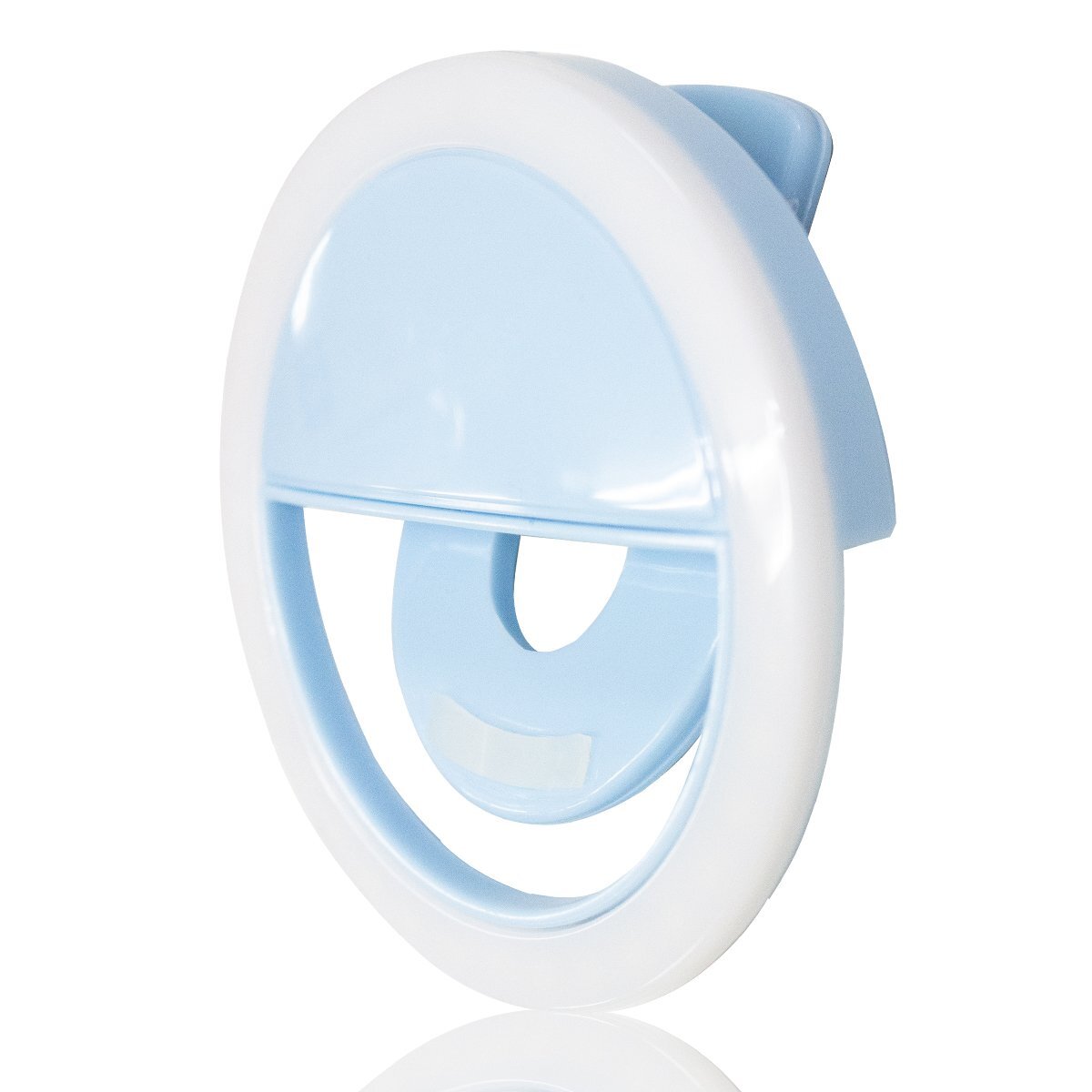 自撮り用 LEDライト セルフィーリングライト クリップ式 36LED ブルー/青拍卖