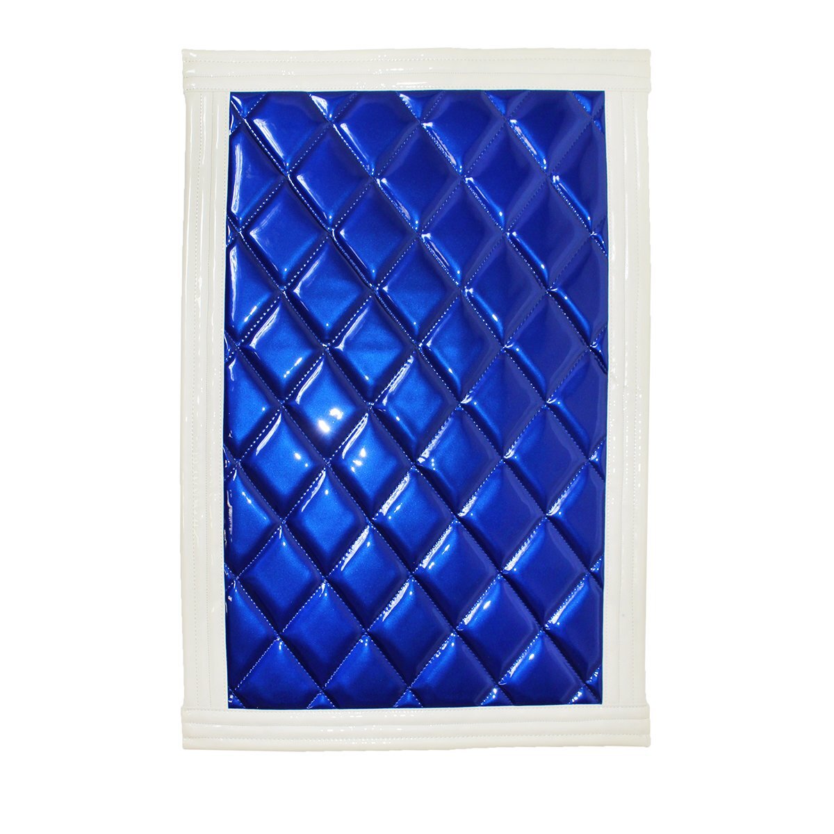 トラック 泥除け マット マッドフラップ 500mm×750mm 50cm×75cm ホワイト×ブルー 白縁 白フチ 青 泥よけ マッドガード拍卖