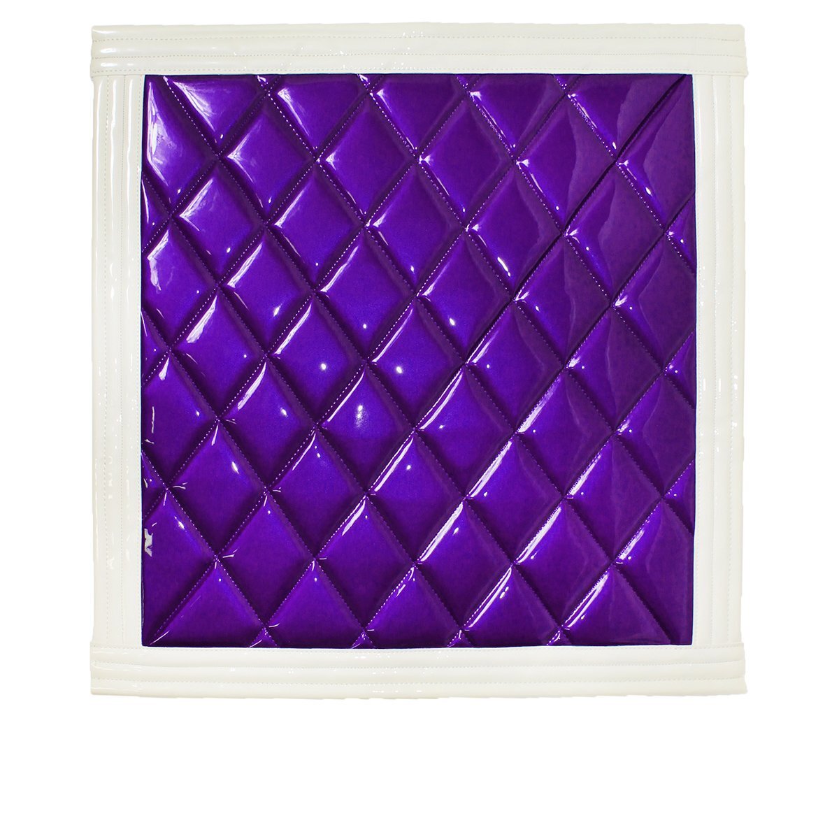 トラック 泥除け マット マッドフラップ 600mm×600mm 60cm×60cm ホワイト×パープル 白縁 白フチ 紫 泥よけ マッドガード拍卖