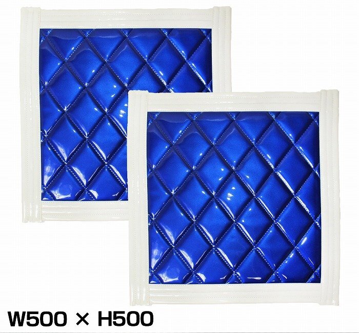 『2枚セット』 トラック 泥除け マット マッドフラップ 500mm×500mm 50cm×50cm ホワイト×ブルー 白縁 白フチ 青 泥よけ マッドガード拍卖