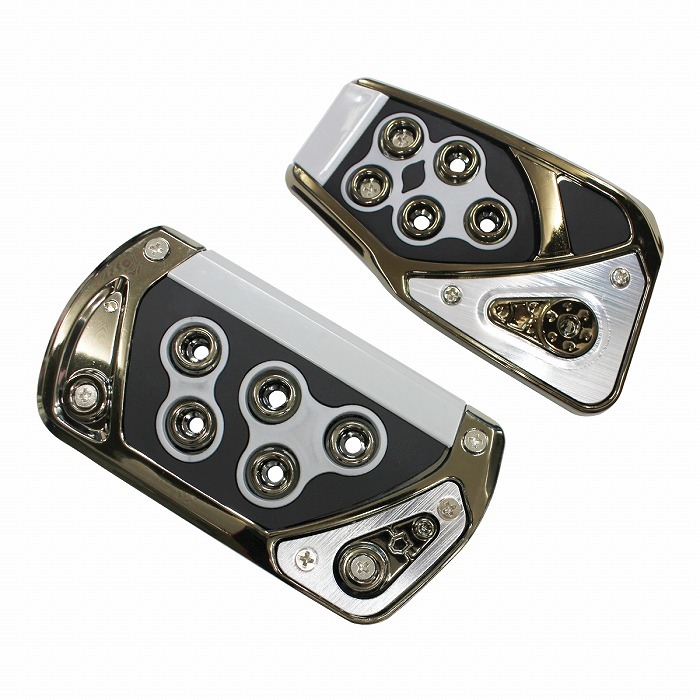 ペダル カバー オートマ AT 車用 ブレーキ アクセル 滑り止め グレー 汎用 スポーツ GT レーシング フット カスタム パーツ拍卖