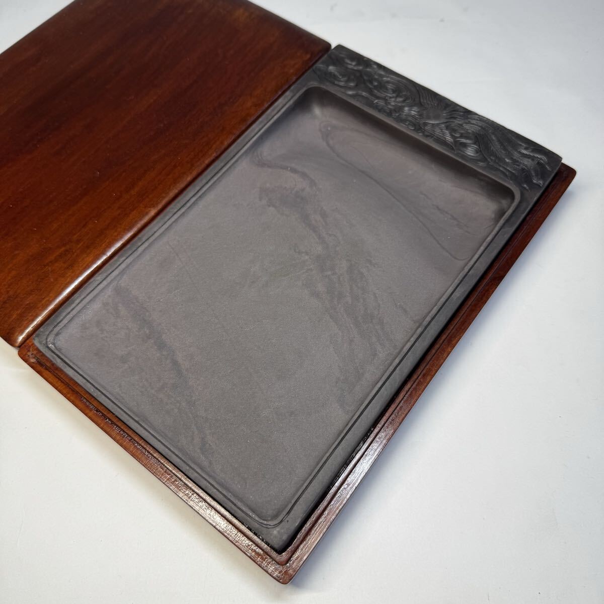 端渓硯 唐物 鳳凰彫 硯 重量2348g 中国美術 書道具 (検) 唐墨 すずり 古美術拍卖