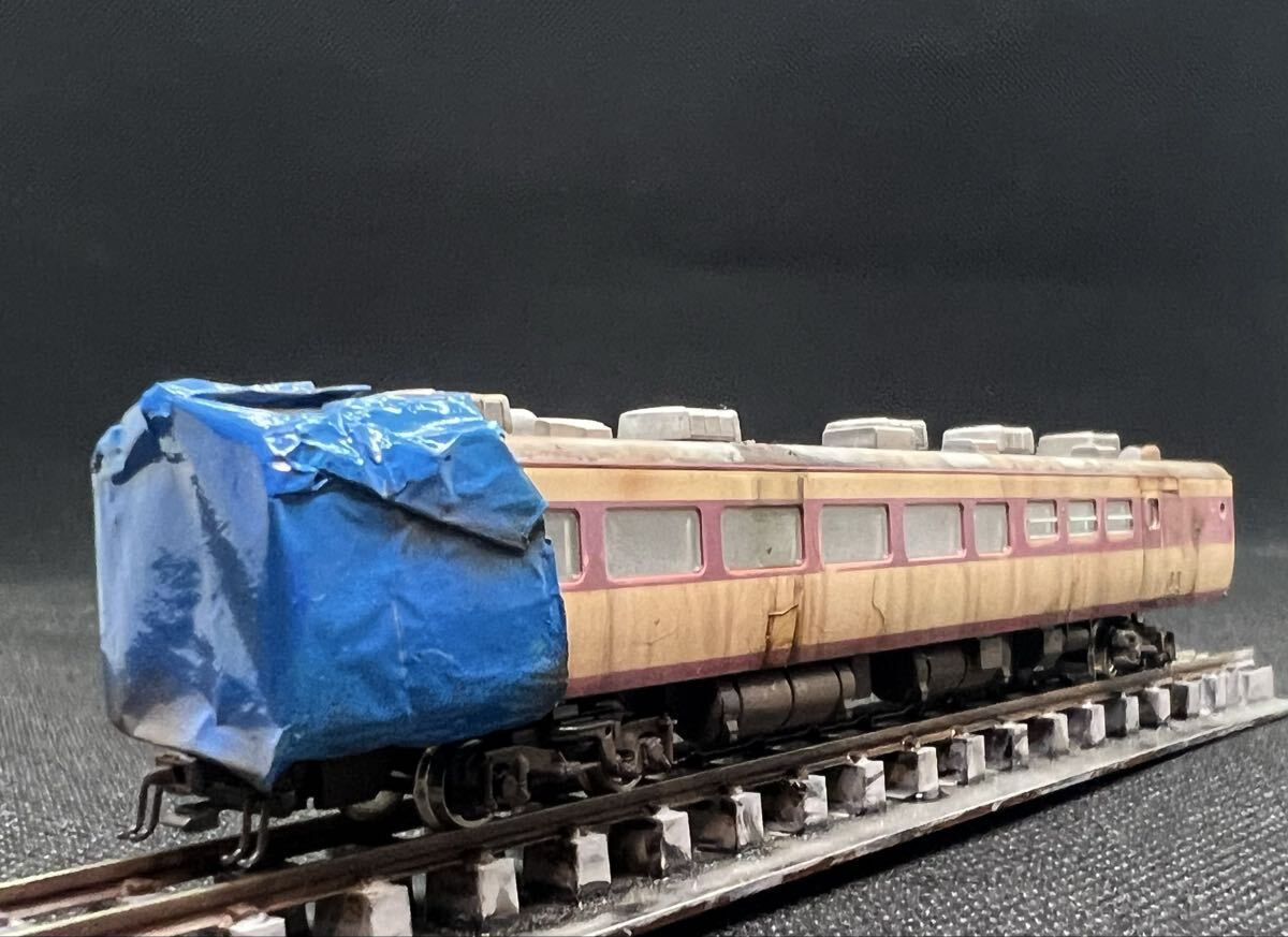 1円スタート KATO カトー 485系中間車 サシ481 4032-1 廃車 留置線用 ブルーシート付き 褪色加工 ウェザリング拍卖
