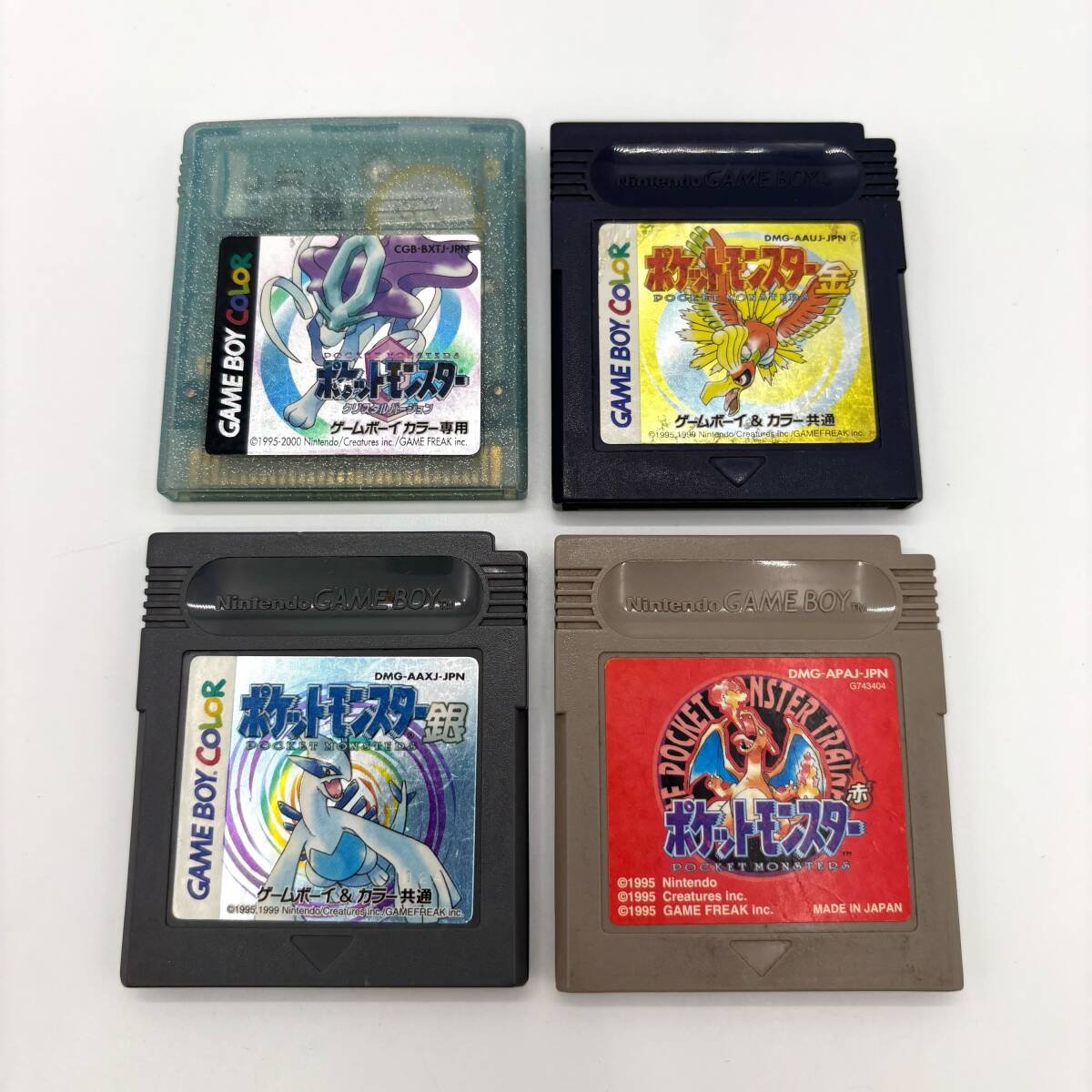 ポケットモンスター ゲームソフト まとめて 4点 金 銀 クリスタル 赤 ポケモン ゲームボーイカラー GBC Nintendo 任天堂 【5112】拍卖