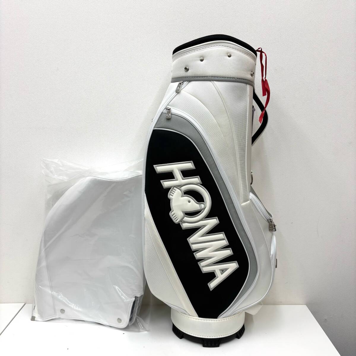 未使用品 本間ゴルフ CB12539 軽量 ベーシック キャディバッグ ホワイト/グレー 9型 ホンマ HONMA GOLF 保管品 【5709】拍卖