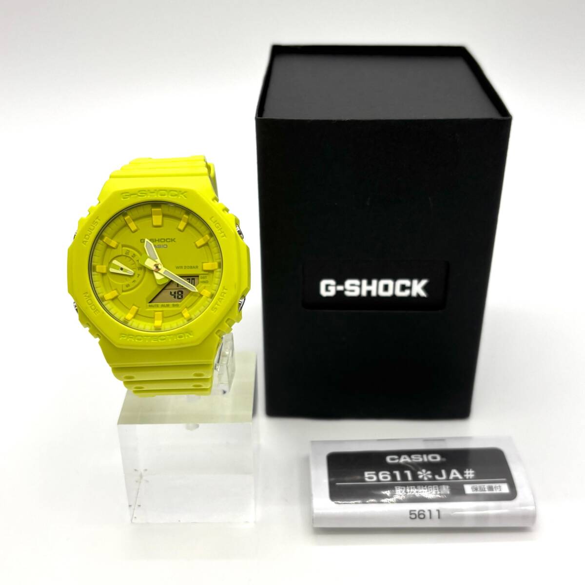 ☆稼働品☆ CASIO カシオ G-SHOCK ジーショック GA-2100-9A9JF アナログデジタル 2100シリーズ イエロー 20気圧防水 中古品【5810】拍卖