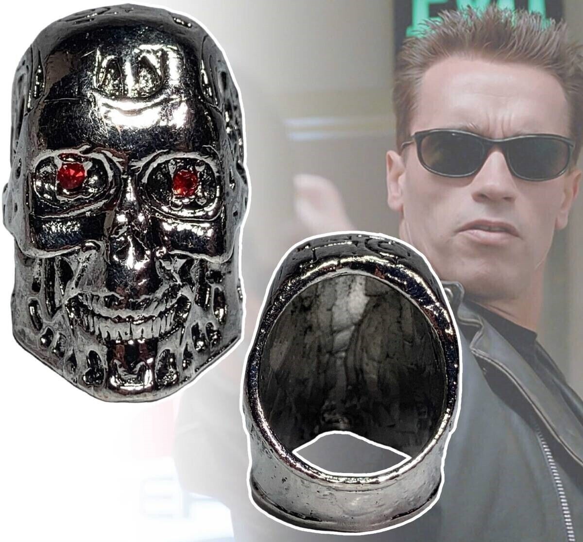 ◆同梱発送可◆「ターミネーター/T-800 アーノルド・シュワルツェネッガー 指輪 19号」fire_sale 【タグ:映画、アクセサリー】拍卖
