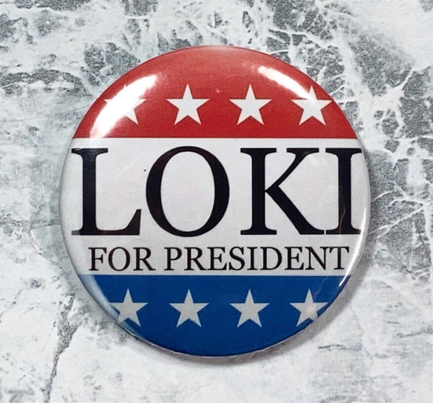 ◆同梱発送可◆「ロキ/LOKI/トム・ヒドルストン アベンジャーズ/マイティ・ソー 缶バッジ ロキを大統領に」fire_sale 【タグ:映画】拍卖