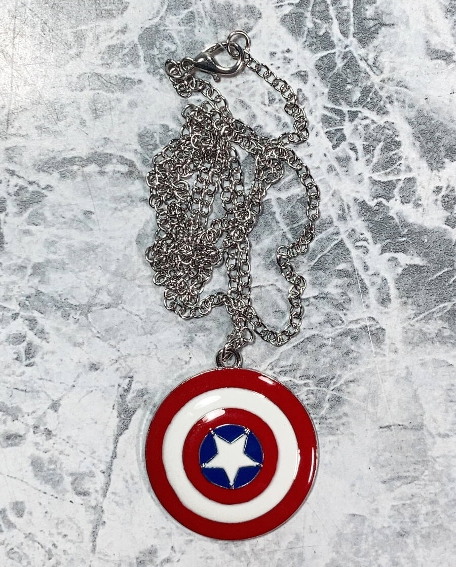 ◆同梱発送可◆「キャプテン・アメリカ/アベンジャーズ 盾/シールド ネックレス」fire_sale 【タグ:映画、アクセサリー】拍卖