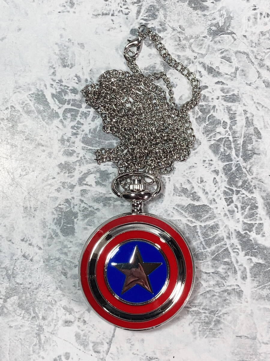 ◆同梱発送可◆「キャプテン・アメリカ/アベンジャーズ 盾/シールド 懐中時計」fire_sale 【タグ:映画、アクセサリー】拍卖