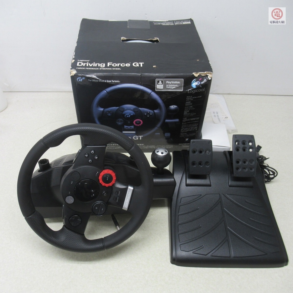 ○PS3/PS2 プレステ3/プレステ2 Logicool ドライビングフォース GT LPRC-14500 ロジクール Driving Force GT 箱説付【40拍卖