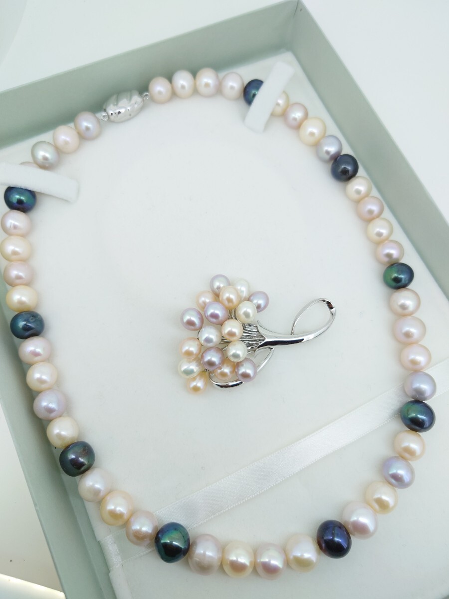 パール ネックレス ブローチ セット SLVER拍卖