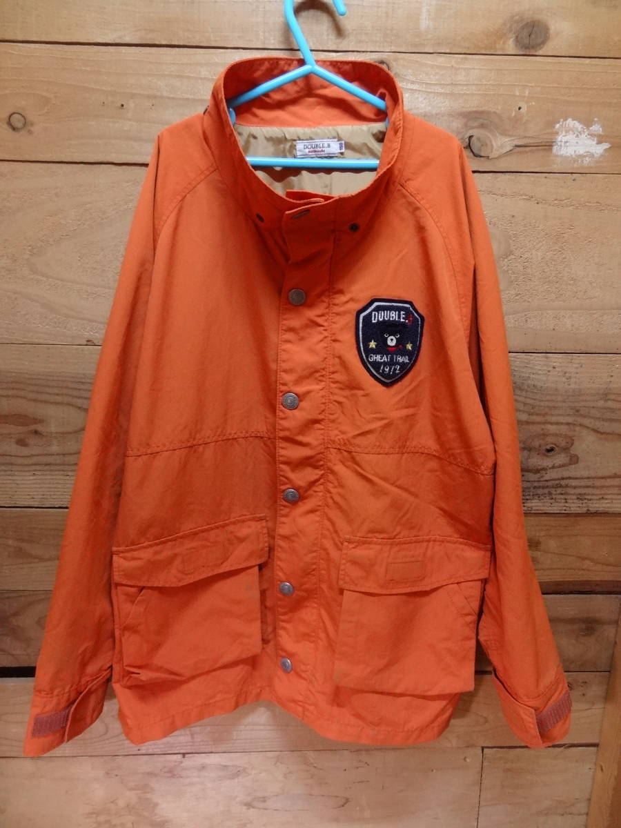 全国送料無料 ダブルビーDOUBLE.B ミキハウス 子供服キッズ男&女の子オレンジ色ナイロン素材マウンテンパーカー 150(着丈60㎝)拍卖