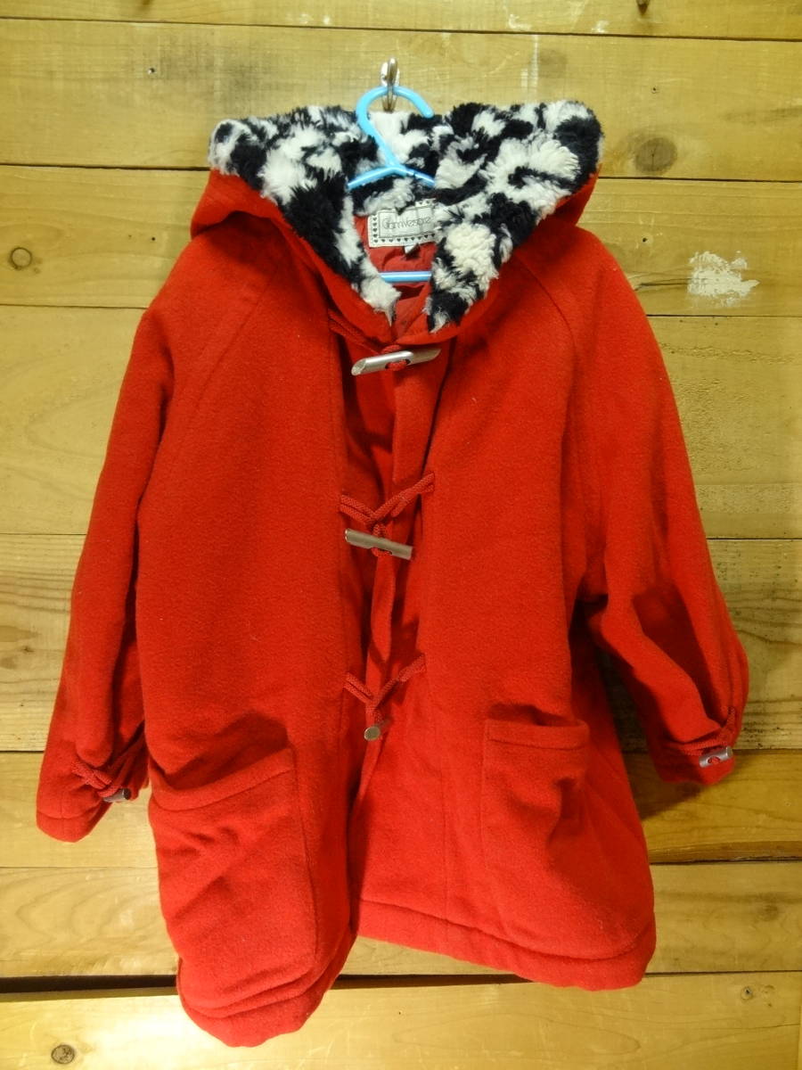 全国送料無料レア!! ジャンニ・ヴェルサーチ GianniVersace イタリア製 子供服アウターキッズ女の子赤色ダッフルコート 100-110(着丈53cm)拍卖