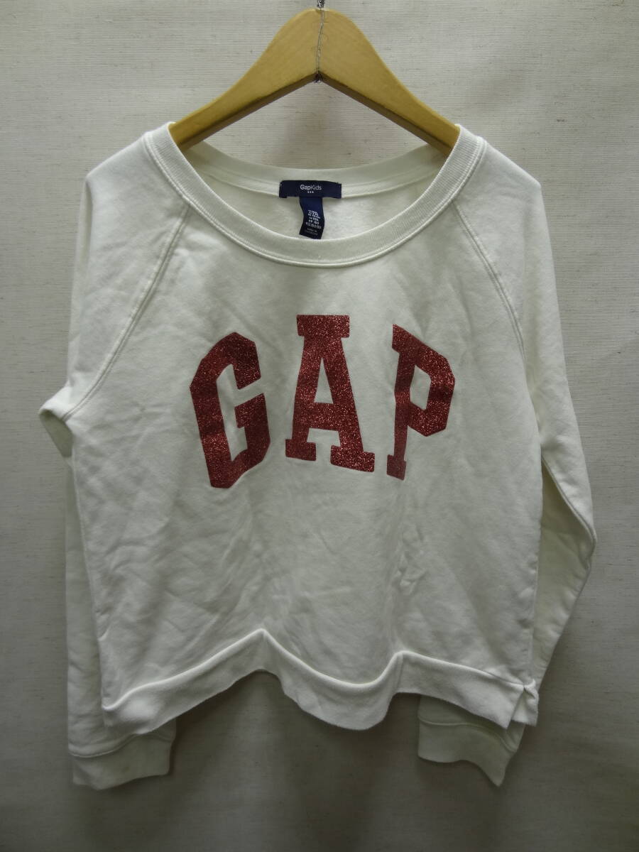 全国送料無料 ギャップキッズ GAP KIDS 子供服キッズ女の子 キラキラ ラメ入りロゴプリント ラグラン袖 スウェットシャツ トレーナー 160拍卖