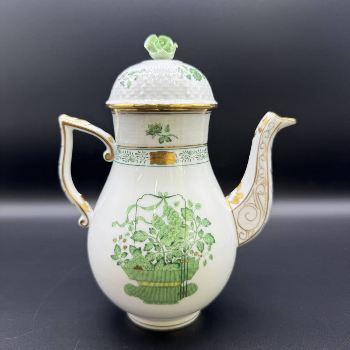 25名/A013009-23/IK14000/T113-441/【名古屋】ポット HEREND ヘレンド HVNGARY HANDPAINTED 612 1/2 CN 20 K96拍卖