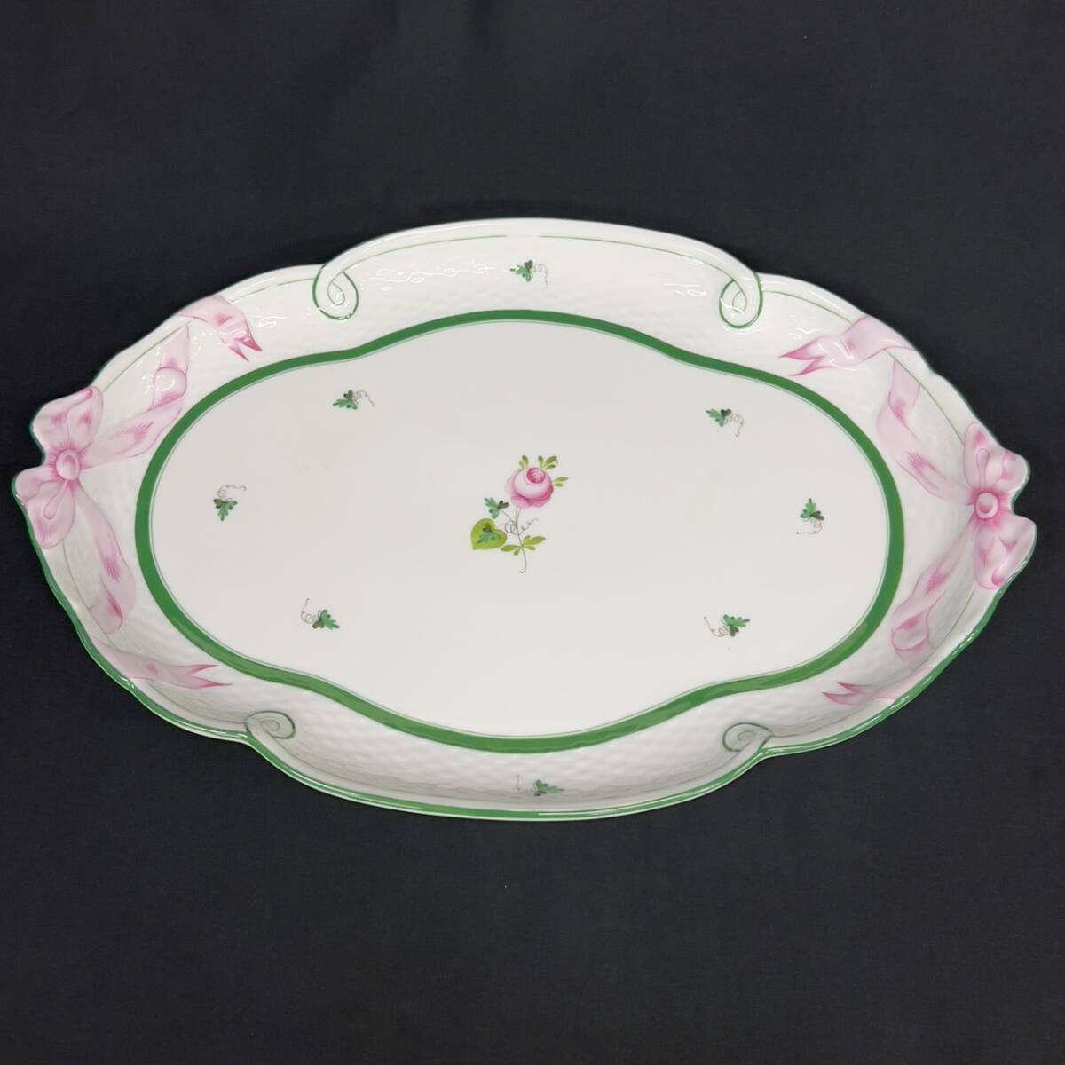 25名/A013009-15/IK6000/S113-342/【名古屋】HEREND ヘレンド ウィーンの薔薇 パーティートレイ 大皿拍卖
