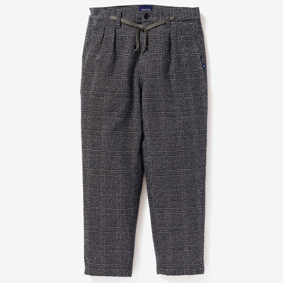極美 19AW DESCENDANT WRINKLES CHECK TROUSERS Mサイズ グレンチェック 2タック パンツ トラッド Gray 192GWDS-PTM02 ディセンダント拍卖