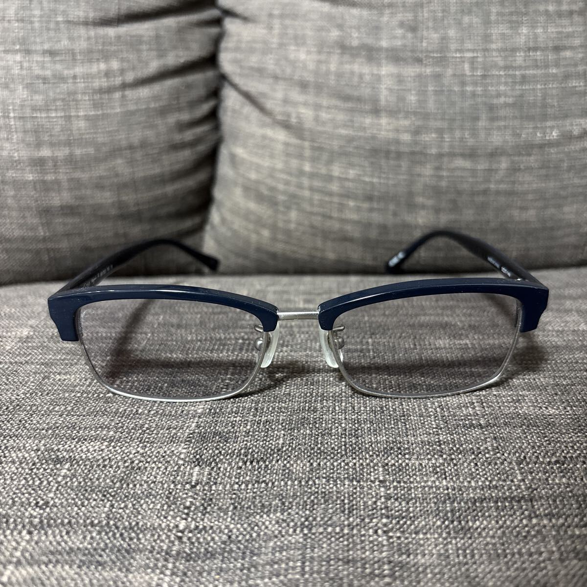 agnis b アニエスベー メガネ 眼鏡 メガネフレーム 度入り ネイビー 紺 AB-7023 53-17-145 メンズ拍卖