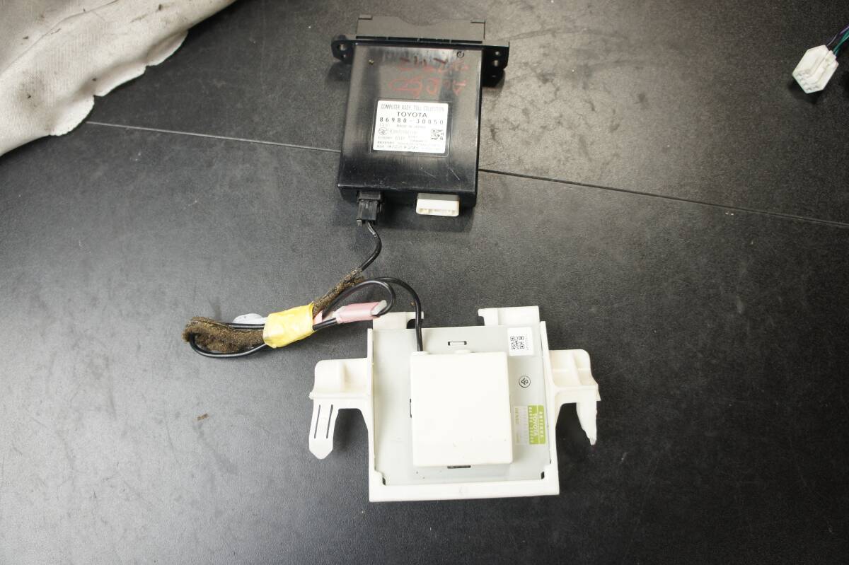 普通車登録 ETC 86980-30050 ETCアンテナ付 ACR50W エスティマ外し 電源ハーネス欠品 デンソー 86990-28040 純正 @14208s拍卖