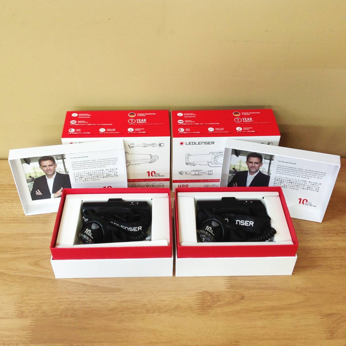 【WH-8948】未使用 LEDLENSER レッドレンザー ヘッドランプ 懐中電灯 H8R 503184 設立10周年モデル 2個セット拍卖