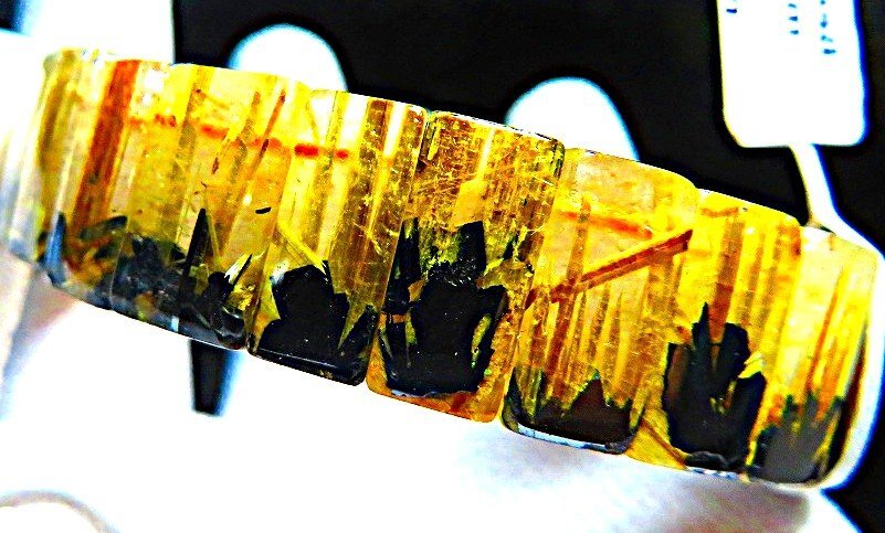 上質EU製★ROBEAN★定価475万円★天然タイチン金針ルチルクォーツ水晶★35Aバングル超巨大15mm ★D0548拍卖