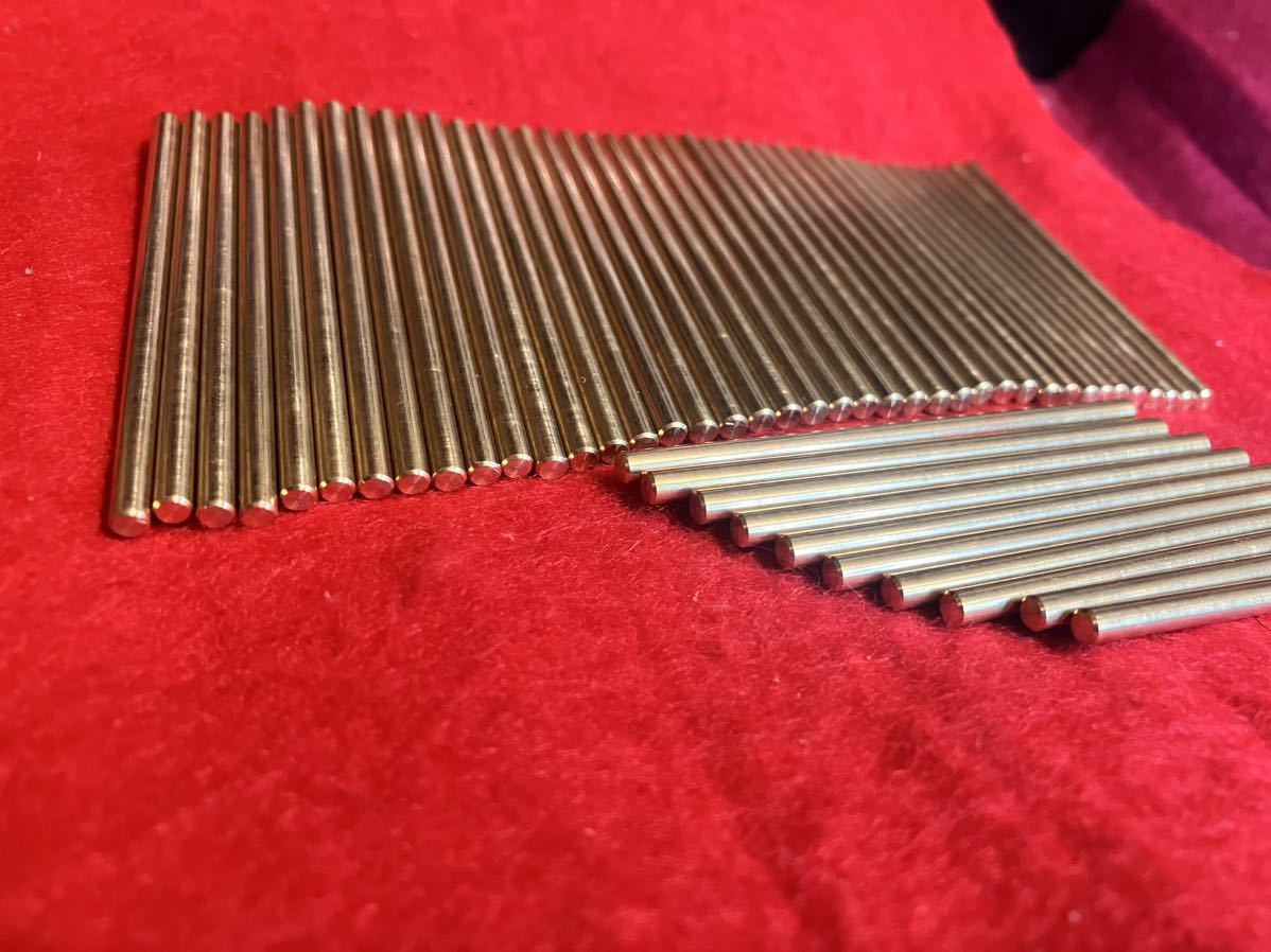 小径真鍮丸棒素材、6㎝ × 3㎜ 50本拍卖