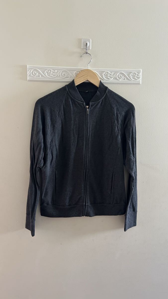 ユニクロ モダールスウェットブルゾン ジップアップ ジャケット グレー L拍卖