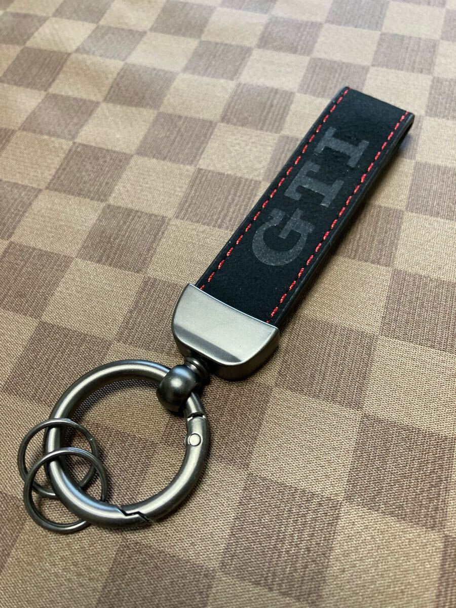 VW フォルクスワーゲン Volkswagen キーホルダー キーリング カラビナ GTI ブラック ゴルフ ポロ スエードレザー おしゃれ アクセサリー拍卖