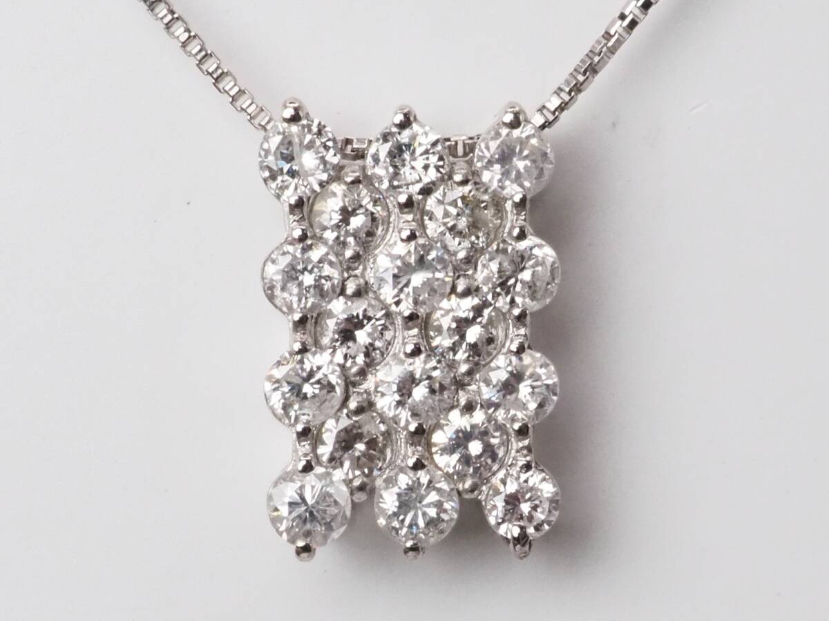【8408M】Pt900/Pt850 天然ダイヤモンド 0.50ct/2.4g ネックレス拍卖
