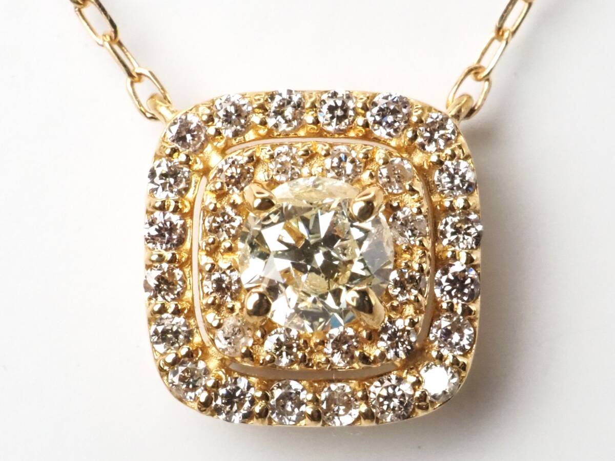 【8248A】K18 天然ダイヤモンド 0.40ct/1.87g ネックレス拍卖