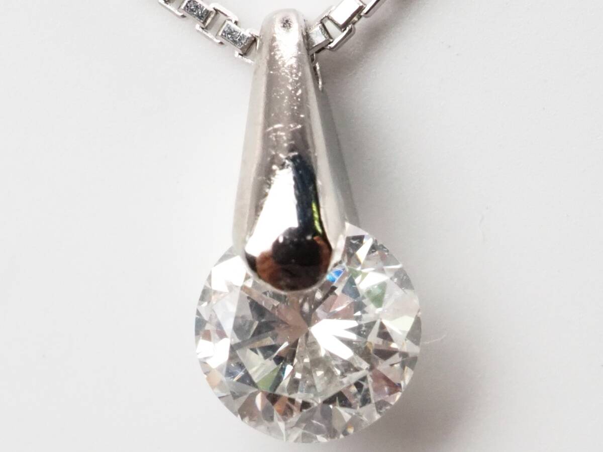 【8438D】Pt900/Pt850 天然ダイヤモンド 0.418ct/2.8g ネックレス拍卖