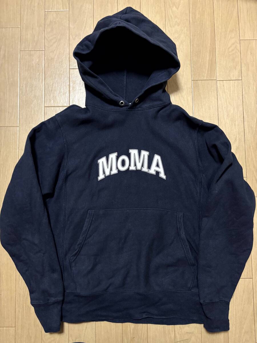 MoMA × Champion モマ チャンピオン REVERSE WEAVE リバースウィーブ フーディ ネイビー Sサイズ拍卖