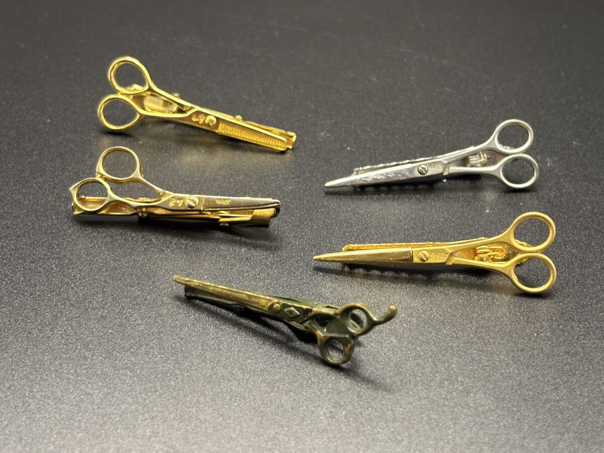 【希少】シザーネクタイピン 美容師 理容師 ハサミ ヘアデザイナー hairdresser 5本セット拍卖