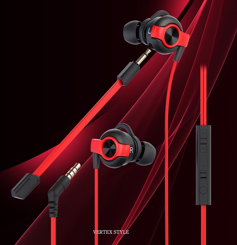 【未使用品】便利!マイク脱着可能 イヤホン レッド 長さ1.2m●イヤーピース(S/M/L)つき■ステレオミニプラグ 有線■マイク付き拍卖