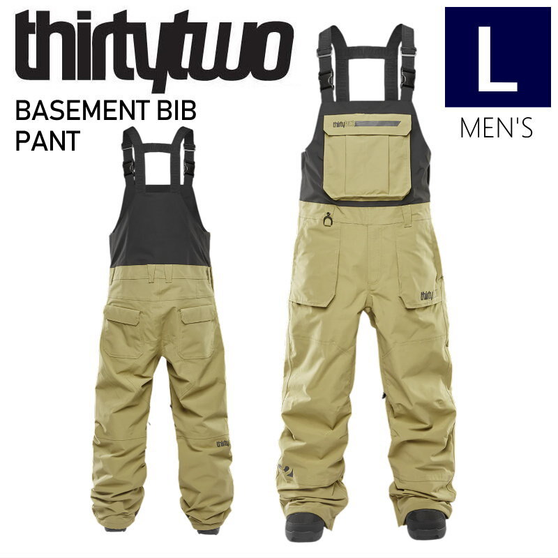 24-25 THIRTYTWO BASEMENT BIB PNT KHAKI Lサイズ メンズ スノーボード スノボウェア パンツ PANT 型落ち 日本正規品 ◎拍卖