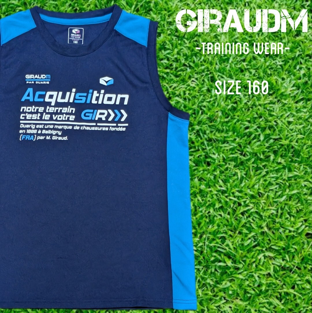 GIRAUDM ジローム タンクトップ ノースリーブシャツ 160 ネイビー  スポーツウェア トップス キッズ ドライウェア拍卖