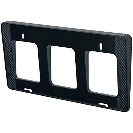 8)立体ナンバーベースカーボン柄1枚 K376 セイワ(SEIWA) 車外用品 ナンバープレートベース 1枚入り カーボンブラック柄 K376 フロント用 立拍卖