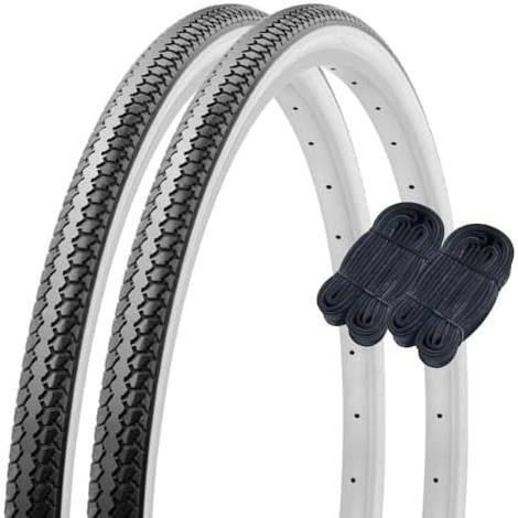 シンコー 22インチ 自転車 タイヤ チューブ 各2本セット ペア巻 DEMING L/L 22×1 3/8 ブラック/ホワイト W/O SR078 60120拍卖