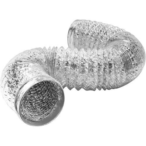 サイズ: 150mm-5m_色: 銀_銀 Okryain ダクトホース アルミダクト 両端保護強化型 自由伸縮 三層構造 蛇腹排気ホース 送風排気ダクト 換気シ拍卖