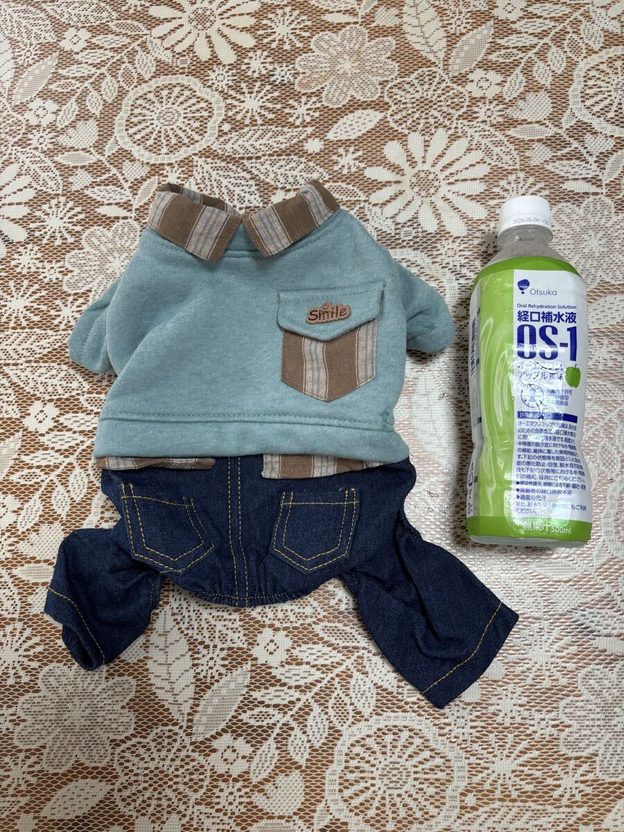 犬服 秋 冬 つなぎ デニムパンツ 洋服 緑 グリーン拍卖