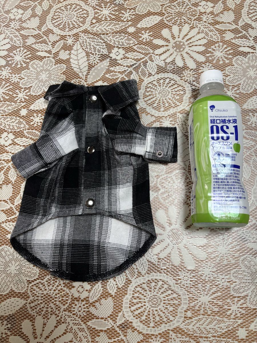 【S〜M】男の子  犬服 チェック柄 おしゃれ 小型犬 ブラック ホワイト拍卖