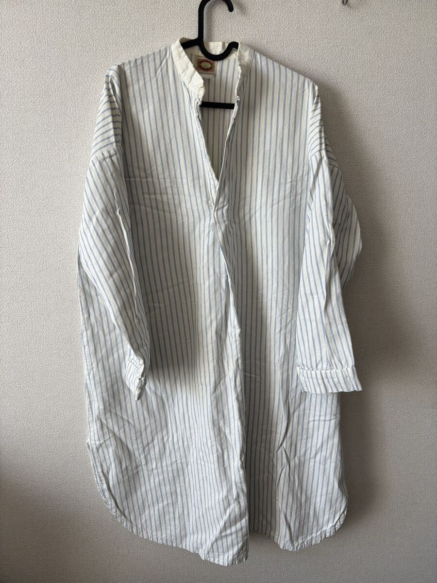 BANANA REPUBLIC バナナリパブリック グランパシャツ 英国製 80s スモック プルオーバー 古着 希少 バナナタグ 状態良好 メンズ M拍卖