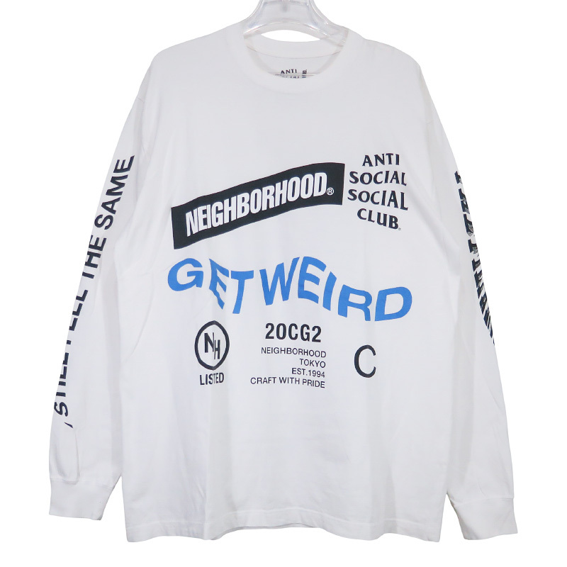 NEIGHBORHOOD ネイバーフッド x Anti Social Social Club 20AW ASSC-2/C-TEE.LS ロングスリーブ Tシャツ ロンT ホワイト Octk拍卖